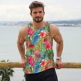 thumbnail image 6 of Salouo Peacock Feathers And Flowers for Men's Tank Tops,Sleeveless Muscle Shirts for Men Quick Dry Workout Tank Top Gym Muscle Tee Fitness Bodybuilding Sleeveless T Shirt-3X-Large, 6 of 7