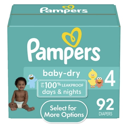 Pampers Baby Dry Diapers Size 4, 92 Count (Select for More Options)