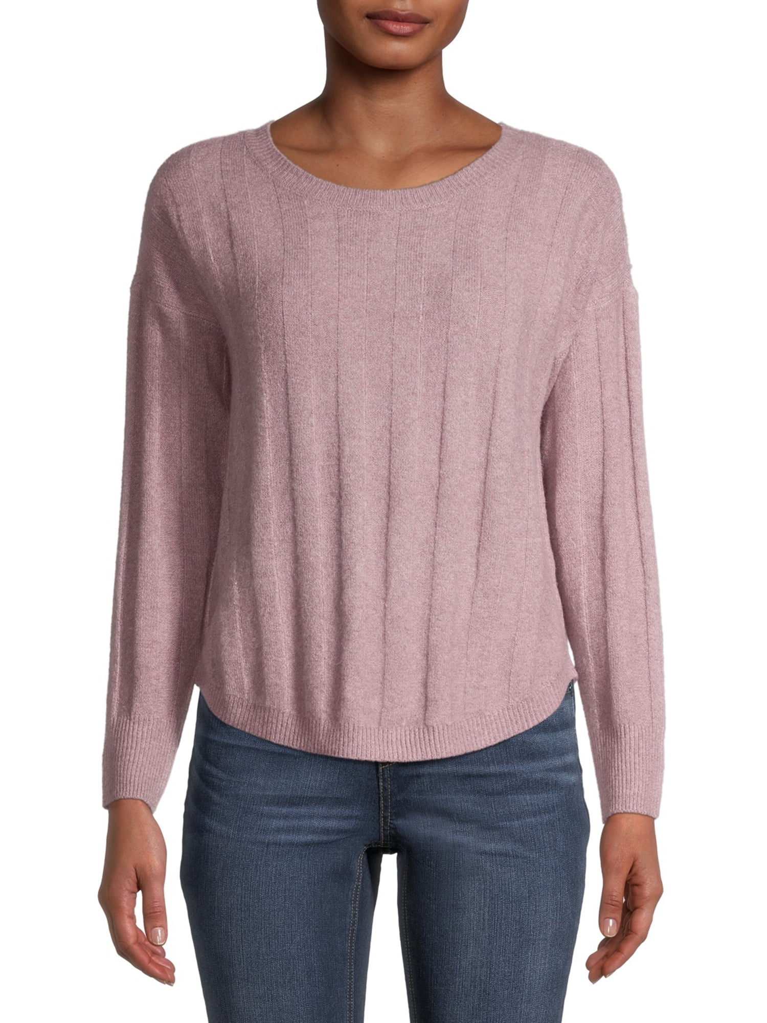 Pink Rose Women's Juniors Stitch Back Sweater - Walmart.com