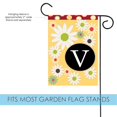 thumbnail image 3 of Toland Home Garden Floral Monogram-V Personalized Flower Flag Double Sided 12x18 Inch, 3 of 5