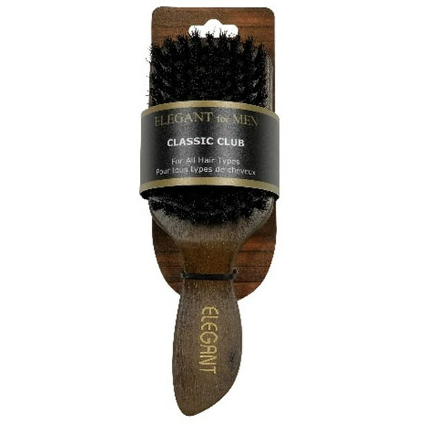 Elegant for Men Classic Club Hair Brush 100 Boar Bristles Smooth