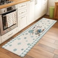 thumbnail image 2 of Runner Rug 2'x6', Blue Gnomes Washable Non-Slip Hallway Runner Rugs, Coffee Snowflake Winter Checkered Rustic Bedside Rugs Floor Mats Carpet Runners for Kitchen Bathroom Laundry Room, 2 of 8