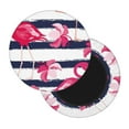 thumbnail image 2 of Bingfone13 Inch Padded Round Bar Stool Cover Cushion With Elastic Fabric Round Chair Seat - Dark Blue Stripes And Pink Flamingos, 2 of 7