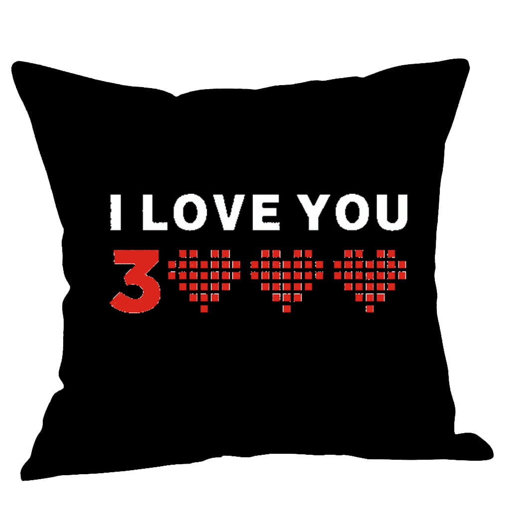 Love you More Cotton Linen Cushion Throw Pillow Cover Sofa Bed Decoration Pillow 