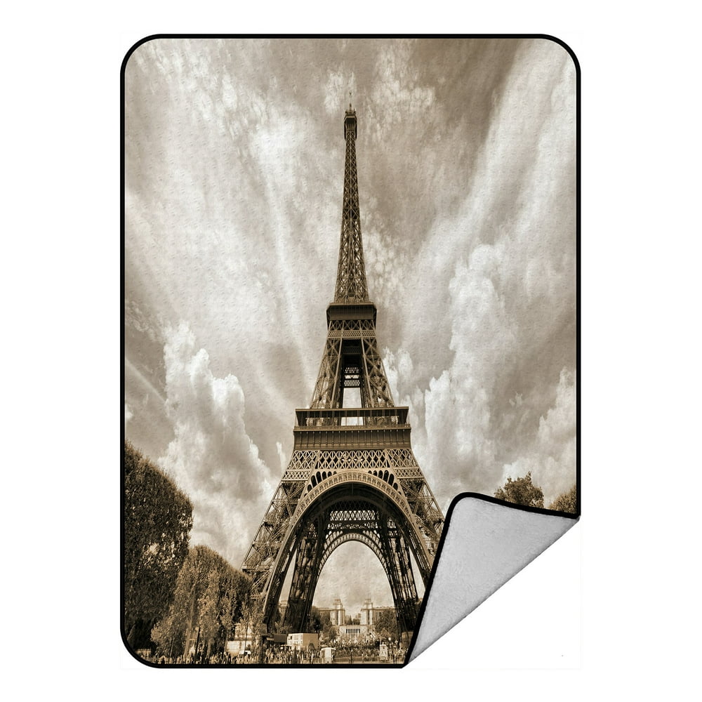 PHFZK City Blanket, the Magnificent Paris France Eiffel Tower Fleece