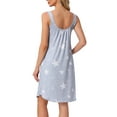 thumbnail image 3 of INSPIRE CHIC Womens Nightgown Sleeveless Sleepwear Printed Scoopneck Nightshirts Tank Wide Strap Sleep Dress with Pockets S Gray Stars, 3 of 6