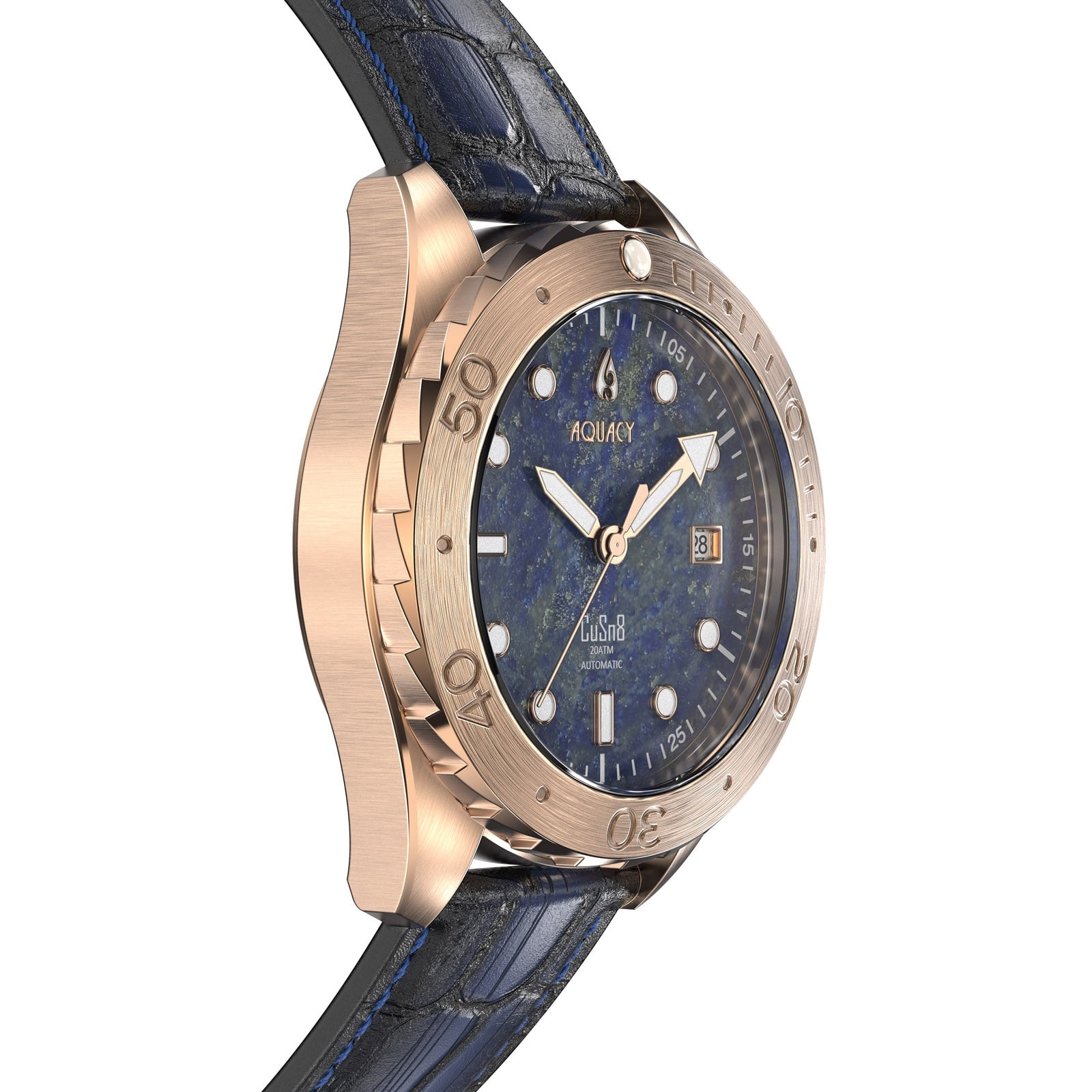 Aquacy Bronze Automatic Diver Watch Lapis Lazuli Jordan Ubuy
