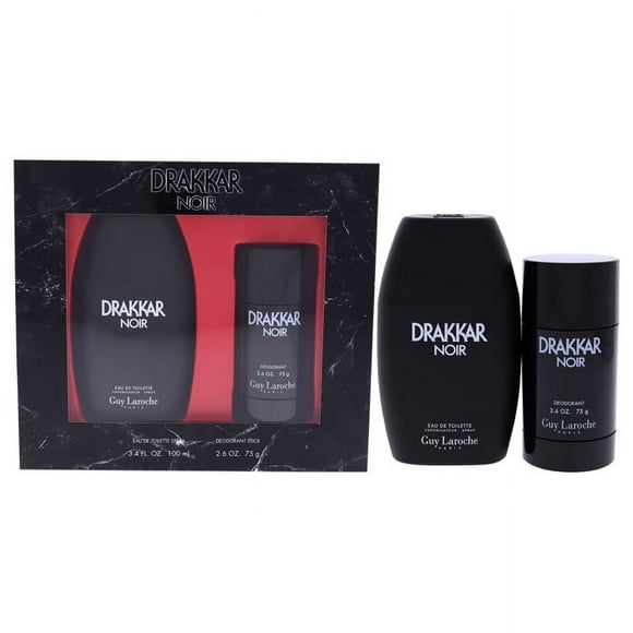 Drakkar Noir par Guy Laroche pour Hommes - Coffret Cadeau 2 Pcs 3,4 oz EDT et 2,5 oz Déodorant