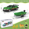 thumbnail image 5 of Wisairt Transport Toys Car with Boat Trailer Vehicle Playset,Toys with Sounds and Light for Kids Aged 3+ Birthday Party Gifts(Green), 5 of 8