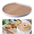 thumbnail image 4 of Bandeja semicircular de plástico y madera para servir café y té, versátil y duradera. Blanco S, 4 of 9