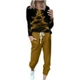 thumbnail image 2 of Moxiu Womens Christmas Suit,Sweatsuits for Women Sets 2 Piece Christmas Outfits Glitter Xmas Tree Print Casual Lounge Sets Holiday Two Piece Sweat Suits Joggers Tracksuit Gold,XXL, 2 of 5