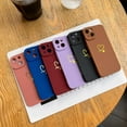 thumbnail image 2 of Compatible with iPhone 14 Case for Women, Cute Plated Love Heart with Full Camera Lens Protection Soft TPU Slim Shockproof Phone Case for iPhone 14 6.1 Inch - Brown, 2 of 9
