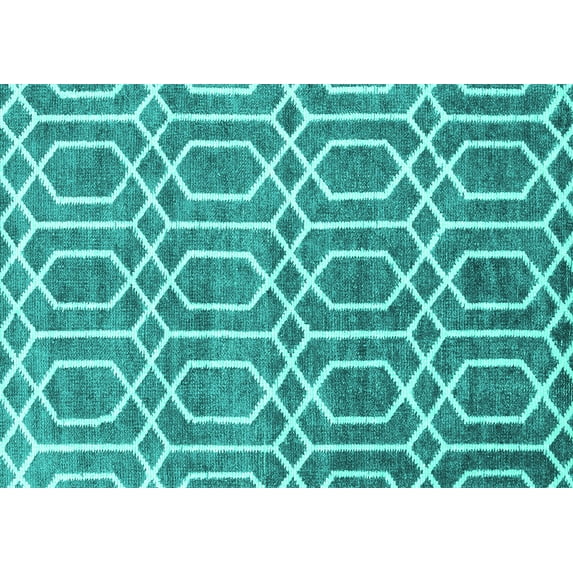 Ahgly Company Indoor Rectangle Abstract Turquoise Blue Contemporary Area Rugs, 5' x 7'