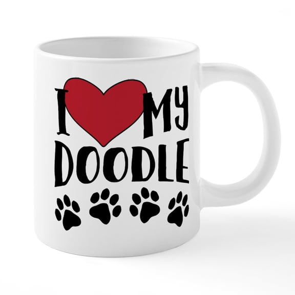 CafePress - I Love My Doodle - 20 Oz White Ceramic Mega Mug