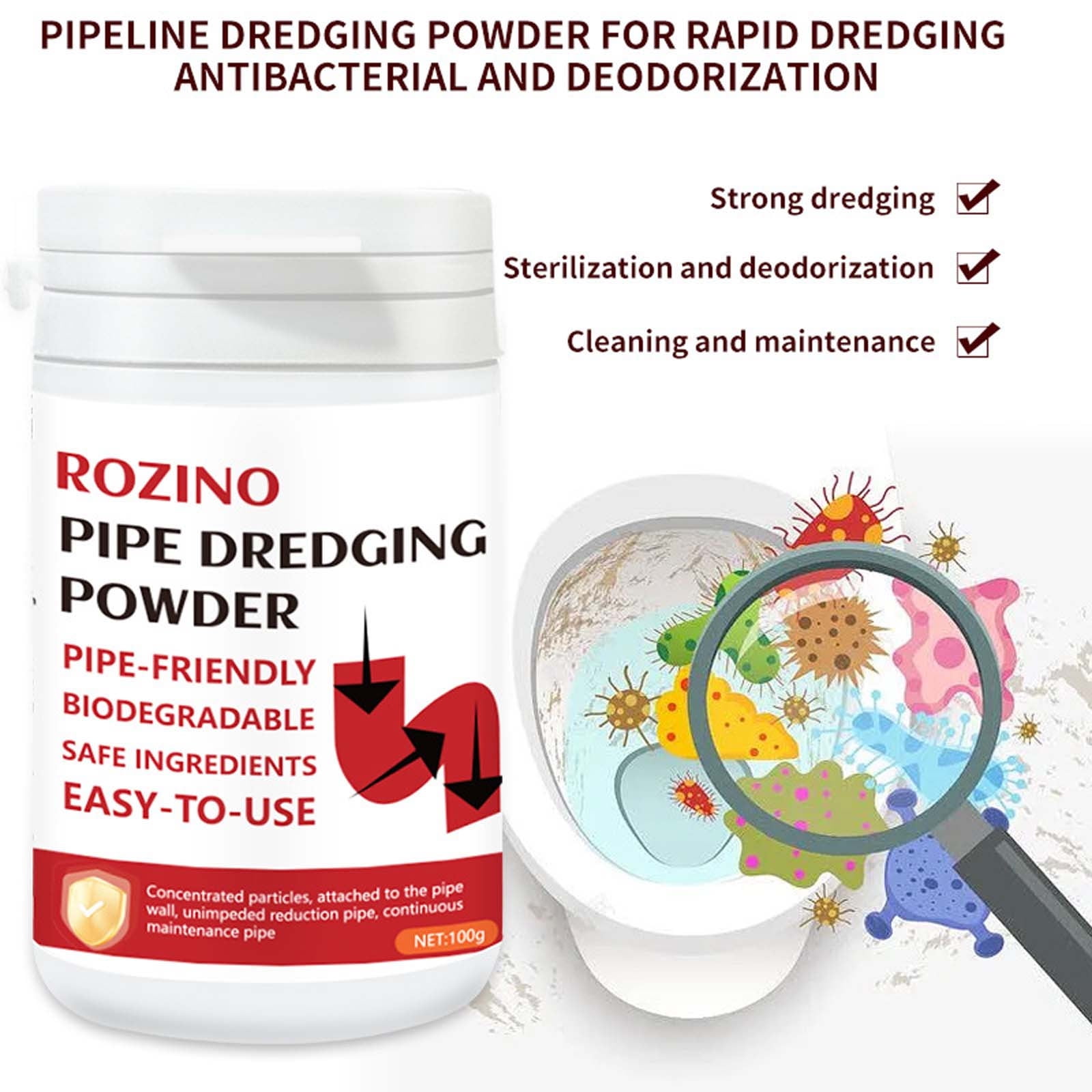 PRINxy Pipe Deodorizer Sewer Deodorizer Wash Basin Toilet Pipe Deodorizer  Pipe Antiodor Removal Maintenance Agent 500ml White 