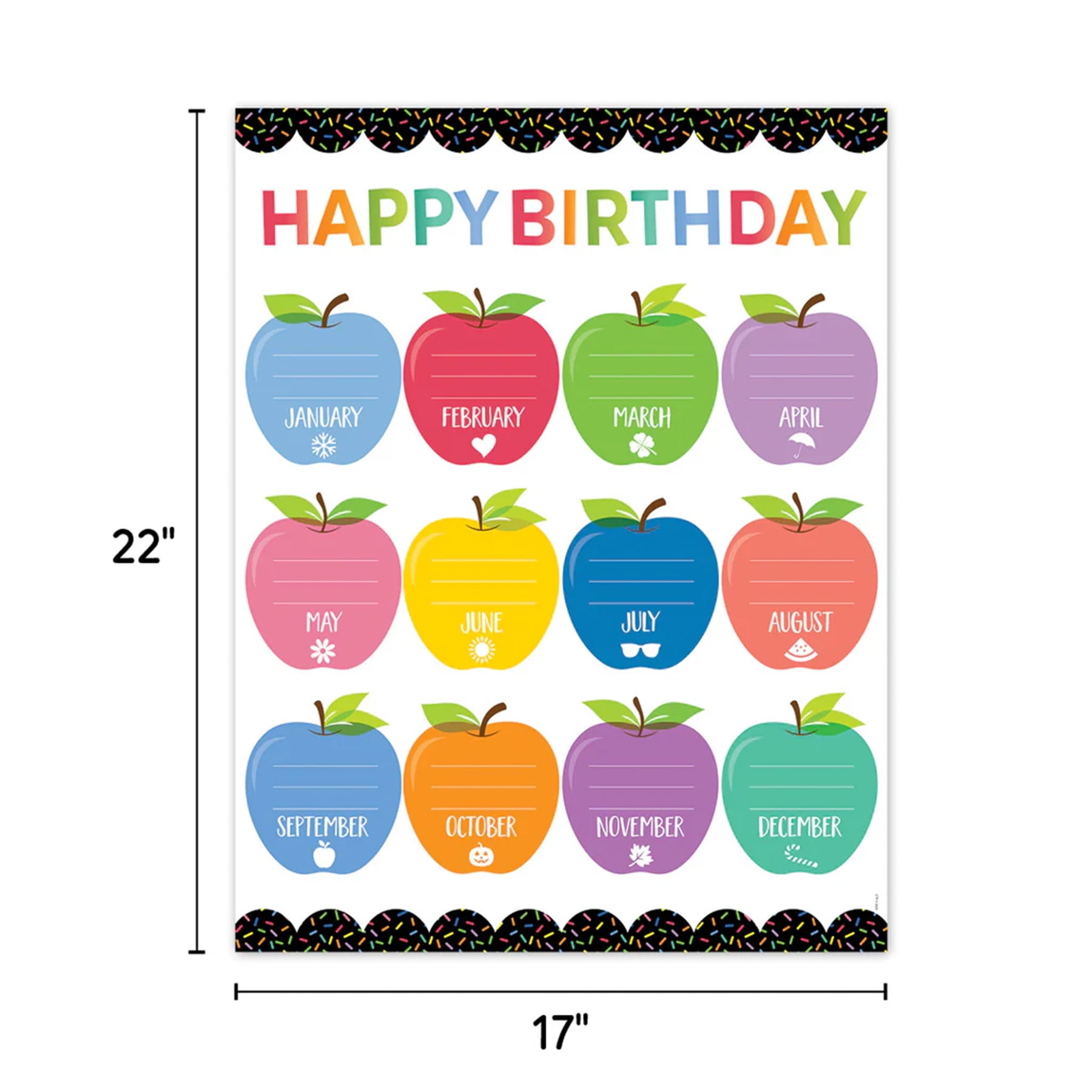 Creative Teaching Press Apple Time Classroom Essentials 4-Chart Pack, 17" x 22"