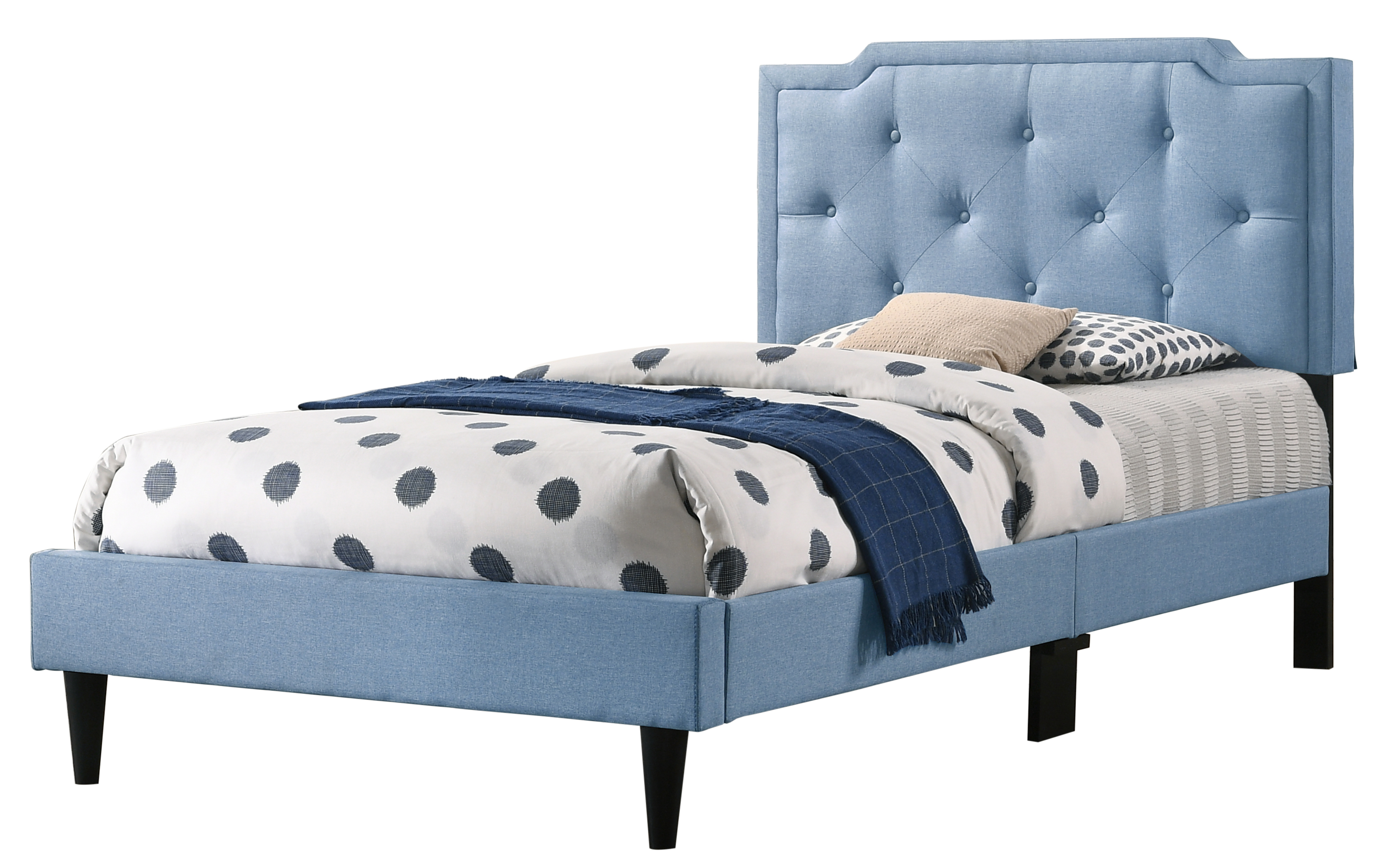 Glory Furniture Deb Twin Bed in Blue Color