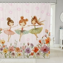 Erosebridal Fairy Elf Shower Curtain 72Wx72L,Floral Flower Bath Curtain,Waterproof Bath Curtain,Princess Bathroom Decor
