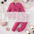 thumbnail image 4 of yboeqw Baby Infant Girls Outfit Set Solid Color Ribbed Knit Long Sleeve Tee Top and Pants 2 Piece Fall Clothing Set 6 9 12 18 24 Months,Size 18-24 Months, 4 of 9