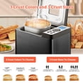 thumbnail image 3 of 19-in-1 Programmable Bread Maker 2LB Large Size Stainless Steel with Sourdough and Gluten-Free Settings Nonstick Ceramic Pan 650W 15-Hour Timer 1-Hour Keep Warm 3 Crust Colors Bestseling, 3 of 6