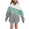 thumbnail image 2 of ATOGUTA Sweatshirts For Girls with Pockets Pullover Top Hoodie Kids Fall Winter Sweatshirts Size 3T-14, Green, 2 of 5