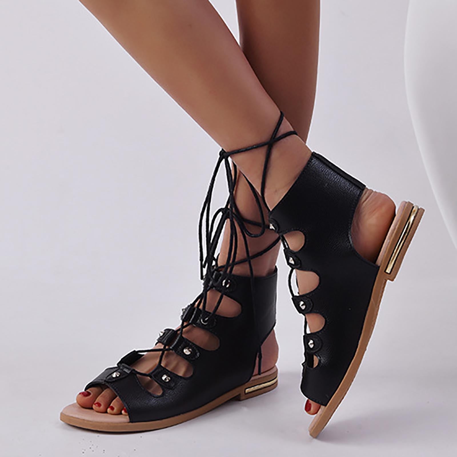 Women's Comfort Slipper Sandals Cross Strap Slip On Casual Summer Flats Shoes
