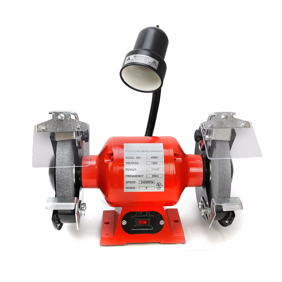 8" 3 4 HP Spark Guard Grinder Bench with Flexible Bright Light & Wheels UL CUL by Stark