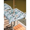 thumbnail image 2 of Outdoor Tablecloth with Umbrella Hole for Patio/Picnic/Party/Camping, Teal Coastal Waterproof Table Cloth Square Cover Washable, Nautical Ocean Sea Whale Shell Starfish (60"x 60"), 2 of 8