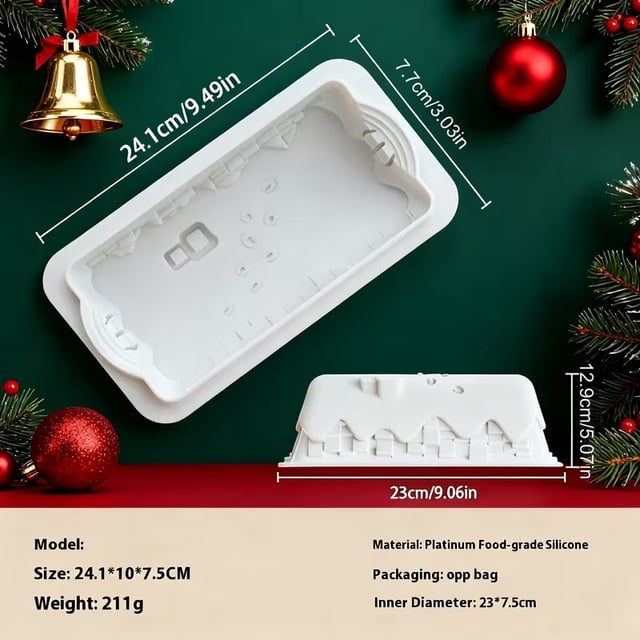 Nuevo molde navideño for mousse de 9 pulgadas, molde for pastel iglú de silicona, molde for hornear pan, caja for tostadas, seguro y duradero sin BPA