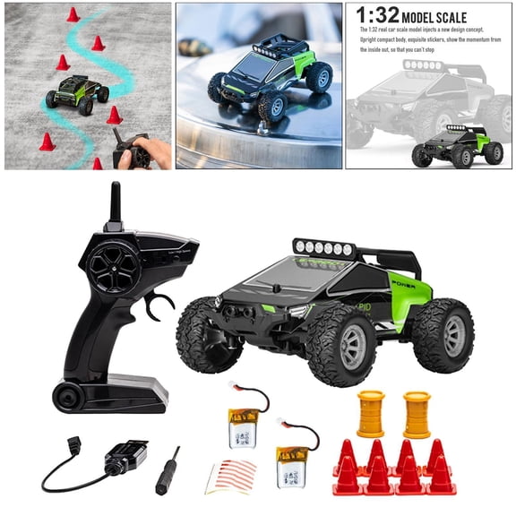 1:32 RC coche, coche recargable a telemando, vehículo eléctrico 2WD de con controlador de Radio de 2,4 GHz, coche de juguete para - 2 baterías 2 pilas