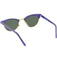 thumbnail image 4 of True Vintage Horn Rimmed Semi Rimless Sunglasses Green Tinted Oval Lens 49mm (Blue / Green), 4 of 4