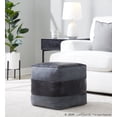 thumbnail image 2 of Cobbler Pouf, Leather Ottoman, Small Ottoman, Square Ottoman Foot Rest, Pouf Ottoman, Foot Stool Ottoman, Foot Stool Ottoman for Living Room (Black Leather, Grey Canvas), 2 of 5