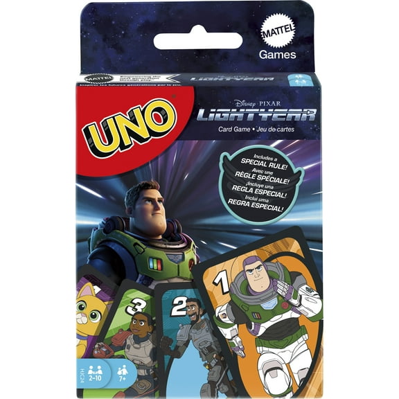 UNO Disney & Pixar Lightyear Card Game for Kids & Family, 2-10 Players, Ages 7 Years & Older