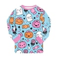 thumbnail image 5 of CAICJ98 Halloween Pajamas Boys Pumpkin Ghost Toddler Pajamas Girls Soft Cotton Long Sleeve Sleep Tee and Pants 2 Pcs Pjs Set Kids Sleepwear (7-8 Years,Sky Blue), 5 of 9