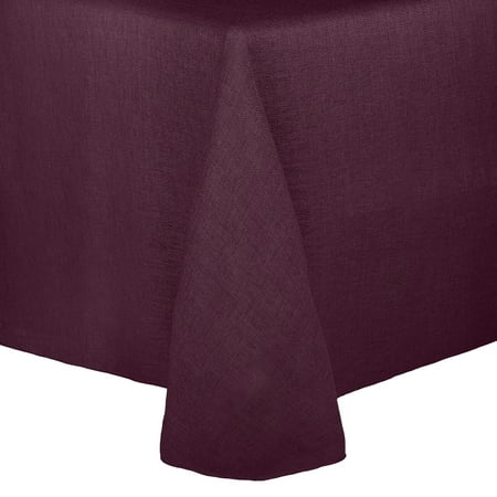 

Ultimate Textile (2 Pack) Faux Burlap - Havana 60 x 120-Inch Oval Tablecloth - Basket Weave Burgundy Red