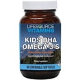 thumbnail image 3 of LifeSource Vitamins Plant-Based Omega for Kids with DHA & EPA – 60 Chewable Softgels | Kids’ Multivitamin Supplement, 3 of 5