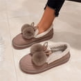 thumbnail image 4 of NECHOLOGY Botas Mujer Adulto Femenino Zapatos Botines mujer Botas planas cálidas decorativas con de lana de conejo de ante de Color sólido a la moda para mujer (Khaki, 7.5), 4 of 7