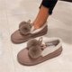 thumbnail image 4 of NECHOLOGY Botas Mujer Adulto Femenino Zapatos Botines mujer Botas planas cálidas decorativas con de lana de conejo de ante de Color sólido a la moda para mujer (Khaki, 6.5), 4 of 7