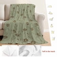 thumbnail image 5 of Sage Green Floral Blanket Soft Cozy Warm Throw Blanket for Couch, Plush Fuzzy Flannel Fleece Blankets for Sofa, Vintage Spring Botanical Flowers Bed Blankets Lightweight Gifts for Women, 50"x80", 5 of 9