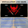 thumbnail image 3 of 1 Pcs 2D Flat License Plate Covers & Frames, Skull with Horns For Decorative Front, Waterproof For Decoration Aluminum License Plate Covers & Frames Cover For Men Women, 12" X 6", 3 of 7