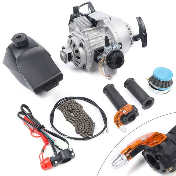 49CC 2-Stroke Pull Start Engine Motor Kit Max. Power 1.9kw/7000rpm Max. Horsepower 3PS for Mini Dirt Bike Pocket ATV Scooter
