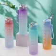 thumbnail image 3 of 32oz Water Bottle with Time Marker BPA-Free Leak Proof Cup with Straw Inspirational Quotes Printed Gradient Cup Food-Grade Plastic Removable, 3 of 5