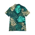 thumbnail image 5 of Hawaiian Shirts for Women Basic Collared Tee Shirt Coconut Palm Hawaii Style Tunic Blouses Button Down Short Sleeve Blouses Summer Beach Shirt Tropical Shirts Loose Flowy Cardigan, 5 of 6