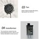 thumbnail image 5 of Regleta de alimentación de 2500W con puertos USB, tomas de extensión, protección contra sobrecarga, enchufe estadounidense de 110-1002V, 5 of 5