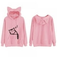 thumbnail image 3 of POINTERTECK Sweatshirts à Capuche pour Femmes Manches Longues Automne Hiver Oreilles de Chat Gris, 3 of 4