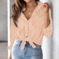 thumbnail image 2 of Tiweut Women's Shirts Striped Cardigan Long Sleeve Lapel Solid Color Relaxed Fit Tops, 2 of 5