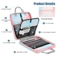 thumbnail image 3 of MoKo Zipper Binder, 2 in 3 Ring Binder with Zipper, 500 Sheet Capacity Binder with Shoulder Strap Handle for Middle School Supplies, Orange Pink, 3 of 9