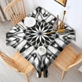 thumbnail image 2 of Black White Tie Dye Mandala Pattern Square Tablecloth,Waterproof Square Table Cover,Wipeable Spillproof Washable Table Cover for Home Kitchen Party Decor 42"X42"(107x107cm), 2 of 6
