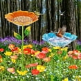 thumbnail image 6 of Metal Flower Bird Feeder with Stake, No Mess Bird Feeder Automatic Bird Feeder, Bird Baths for Outdoors, Bird Cage Feeder, Garden Flower Small Birdbath for Garden Decor 1Pcs, 6 of 9