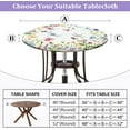 thumbnail image 2 of Spring Summer Floral Round Fitted Tablecloth with Elastic Waterproof Outdoor Tablecloth Wipeable Table Cover for Indoor Kitchen Home Party Fits 36-40" Diameter Round Tables, 2 of 4